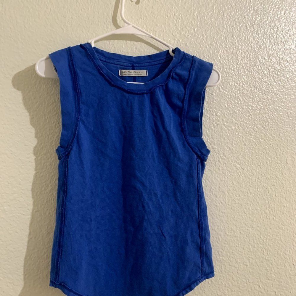 Free people blue inside out tank top size small